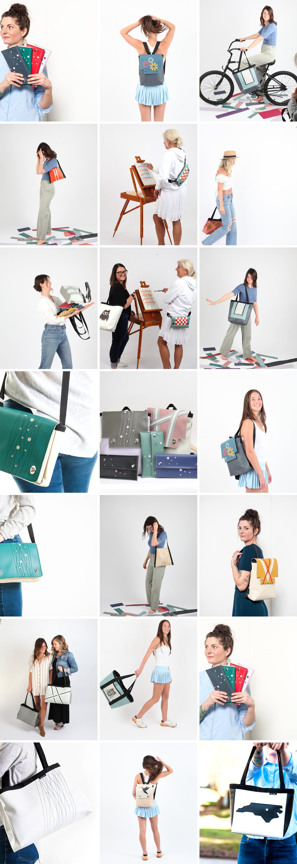 Holly Aiken handmade bags and accessories original photography collage
