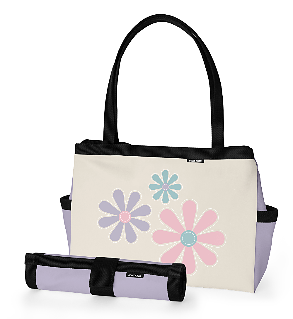 BOMBER (FLOWER POWER) DIAPER BAG w/Changing Pad