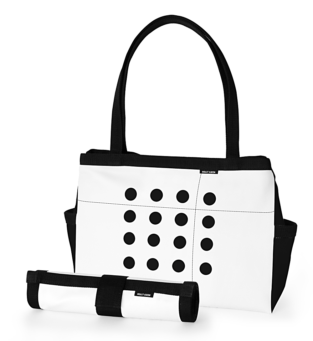 BOMBER (DOT GRID) DIAPER BAG w/Changing Pad